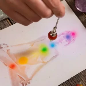 Limpieza y armonización de chakras a distancia con plantilla y péndulo de cuarzo